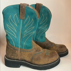 Blue Ariat Size 7 Womens Round Toe Cowboy Boots
